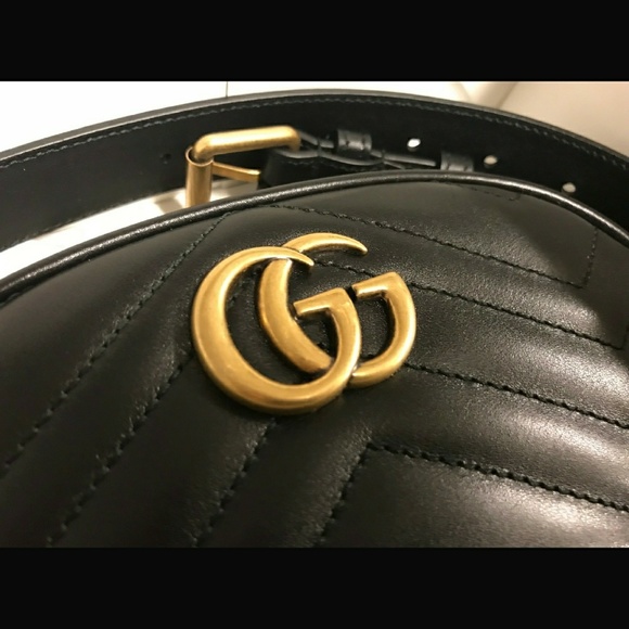 ⭐⭐SOLD⭐⭐ Gucci Marmont Belt Bag Black Leather - Picture 4 of 8